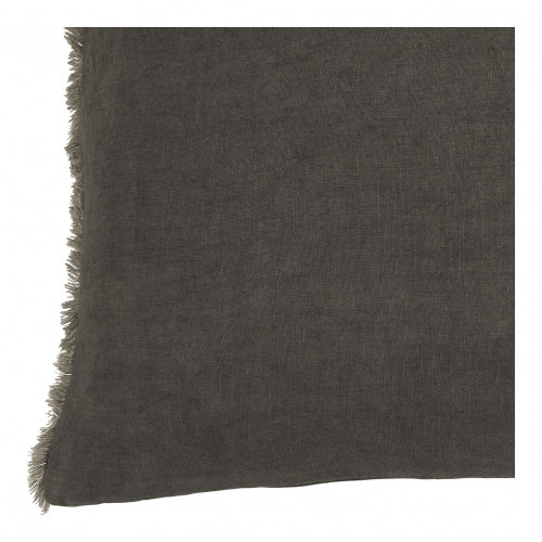 Blanc D'ivoire Housse De Coussin CHLOÉ En Lin Lavé - Gris Charbon - 60 X 40 Cm