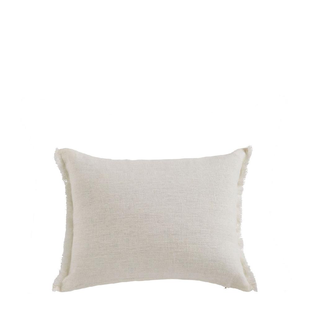 blanc d'ivoire Housse de coussin CHLOÉ en lin lavé - Ivoire - 30 x 40 cm