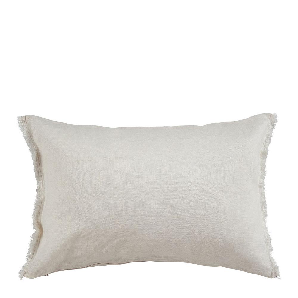 blanc d'ivoire Housse de coussin CHLOÉ en lin lavé - Ivoire - 60 x 40 cm