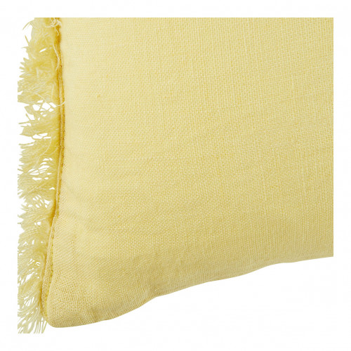 Blanc D'ivoire Housse De Coussin CHLOÉ En Lin Lavé - Jaune Pastel - 50 X 50 Cm