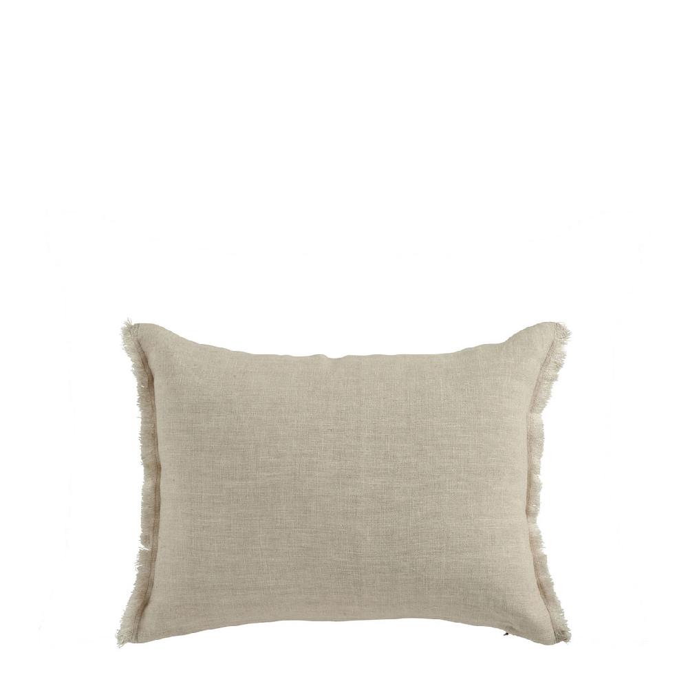 blanc d'ivoire Housse de coussin CHLOÉ en lin lavé - Naturel - 30 x 40 cm