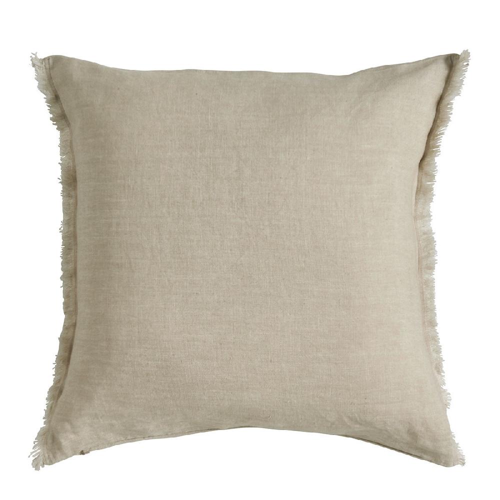 blanc d'ivoire Housse de coussin CHLOÉ en lin lavé - Naturel - 50 x 50 cm