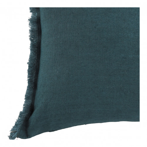 Blanc D'ivoire Housse De Coussin CHLOÉ En Lin Lavé - Pétrole - 30 X 40 Cm