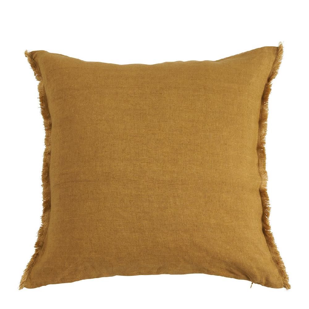 blanc d'ivoire Housse de coussin CHLOÉ en lin lavé - Safran - 50 x 50 cm