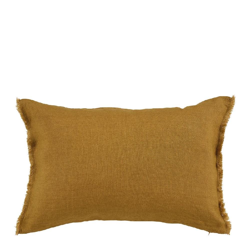 blanc d'ivoire Housse de coussin CHLOÉ en lin lavé - Safran - 60 x 40 cm