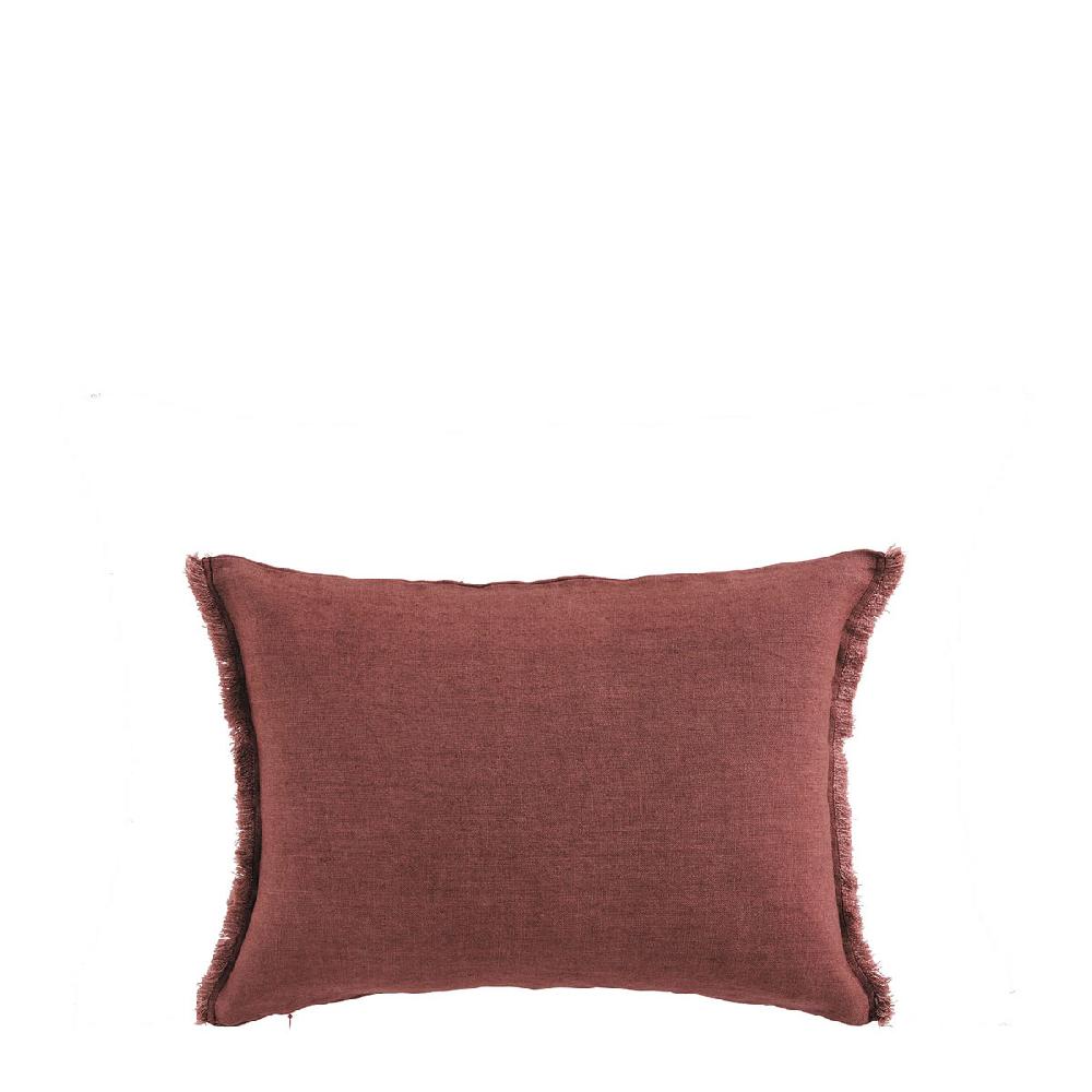 blanc d'ivoire Housse de coussin CHLOÉ en lin lavé - Terracotta - 30 x 40 cm