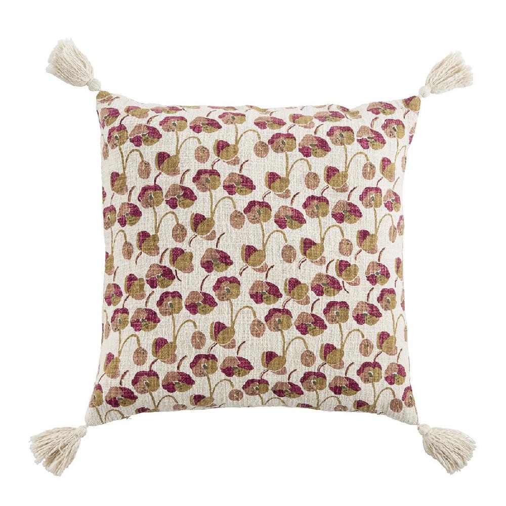 blanc d'ivoire Housse de coussin COQUELICOT en polycoton - 50 x 50 cm