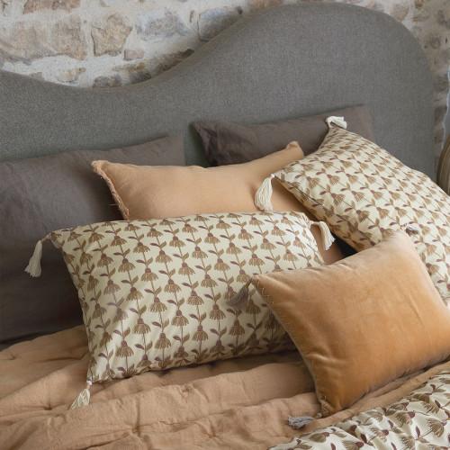 Blanc D'ivoire Housse De Coussin DAPHNÉ En Coton - Beige - 60 X 40 Cm