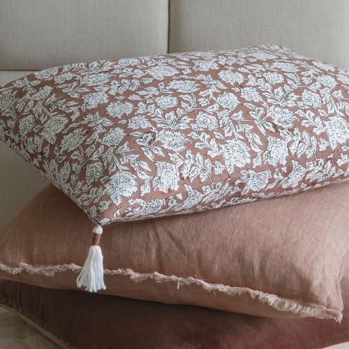 Blanc D'ivoire Housse De Coussin ÉDEN En Coton - Terracotta - 30 X 40 Cm