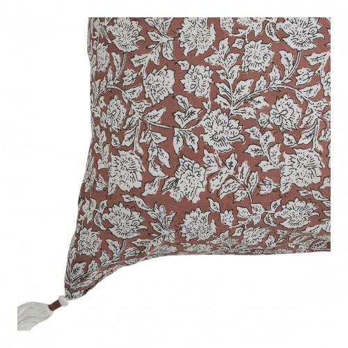 Blanc D'ivoire Housse De Coussin ÉDEN En Coton - Terracotta - 50 X 50 Cm