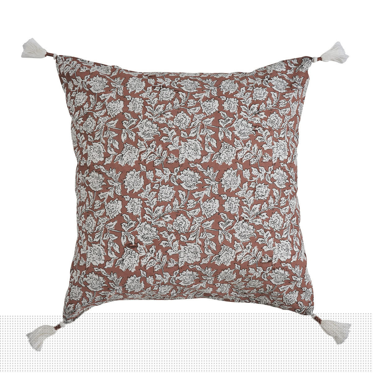 blanc d'ivoire Housse de coussin ÉDEN en coton - Terracotta - 50 x 50 cm