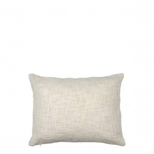 Blanc D'ivoire Housse De Coussin GALETS En Polycoton Brodé - Rose Et Curry - 40 X 30 Cm