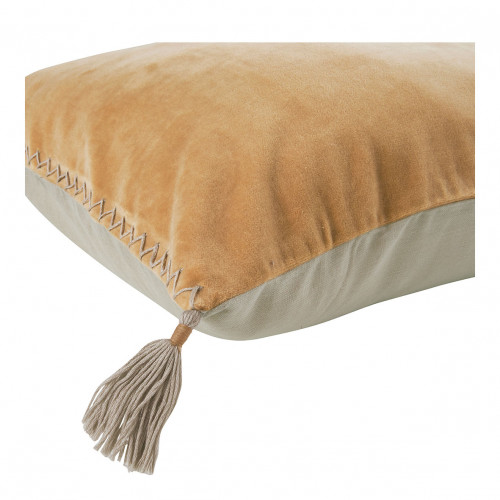 Blanc D'ivoire Housse De Coussin MATTÉO En Velours De Coton - Abricot - 60 X 40 Cm