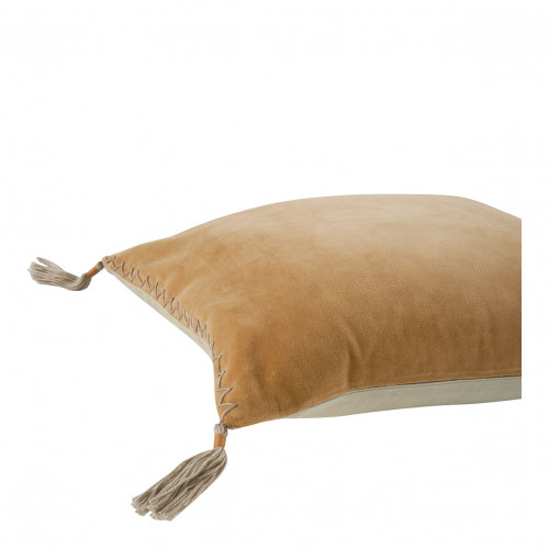Blanc D'ivoire Housse De Coussin MATTÉO En Velours De Coton - Abricot - 30 X 40 Cm