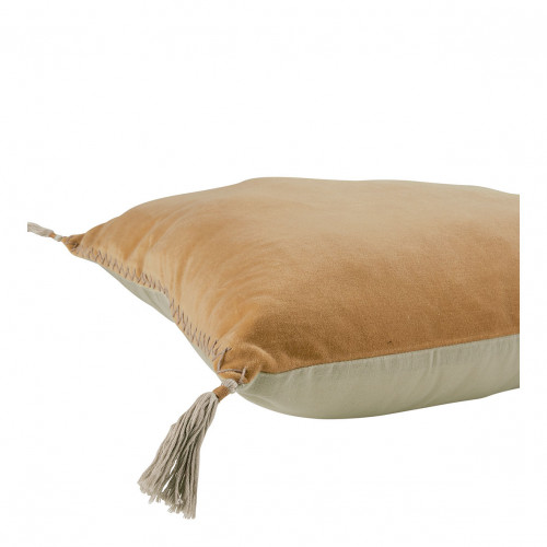 Blanc D'ivoire Housse De Coussin MATTÉO En Velours De Coton - Abricot - 50 X 50 Cm
