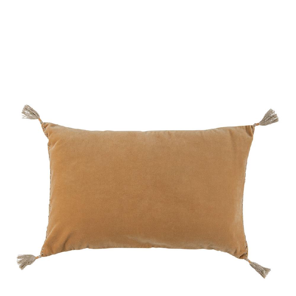 blanc d'ivoire Housse de coussin MATTÉO en velours de coton - Abricot - 60 x 40 cm