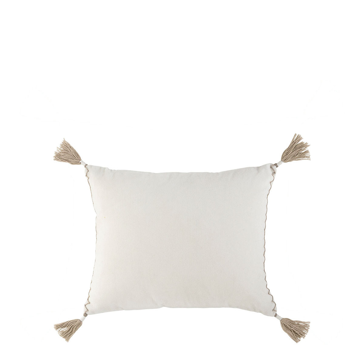 blanc d'ivoire Housse de coussin MATTÉO en velours de coton - Blanc - 30 x 40 cm