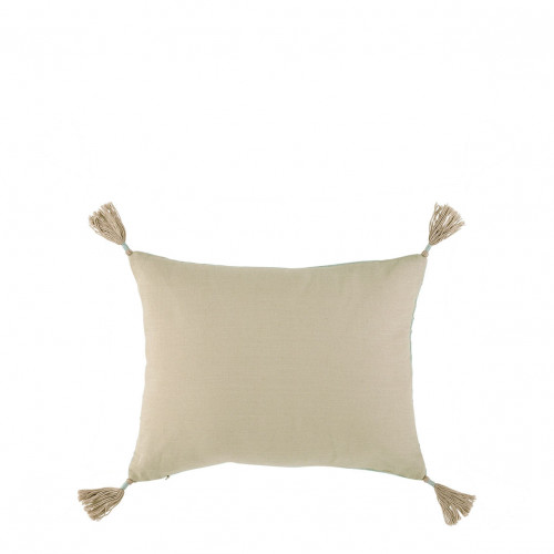 Blanc D'ivoire Housse De Coussin MATTÉO En Velours De Coton - Bleu Aqua - 30 X 40 Cm