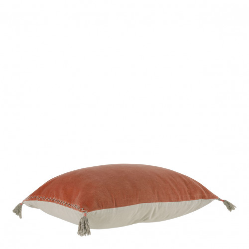 Blanc D'ivoire Housse De Coussin MATTÉO En Velours De Coton Et Lin - Blush - 50 X 50 Cm