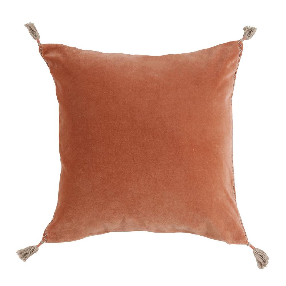 blanc d'ivoire Housse de coussin MATTÉO en velours de coton et lin - Blush - 50 x 50 cm