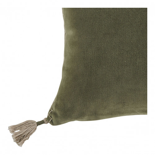 Blanc D'ivoire Housse De Coussin MATTÉO En Velours De Coton Et Lin - Kaki - 30 X 40 Cm