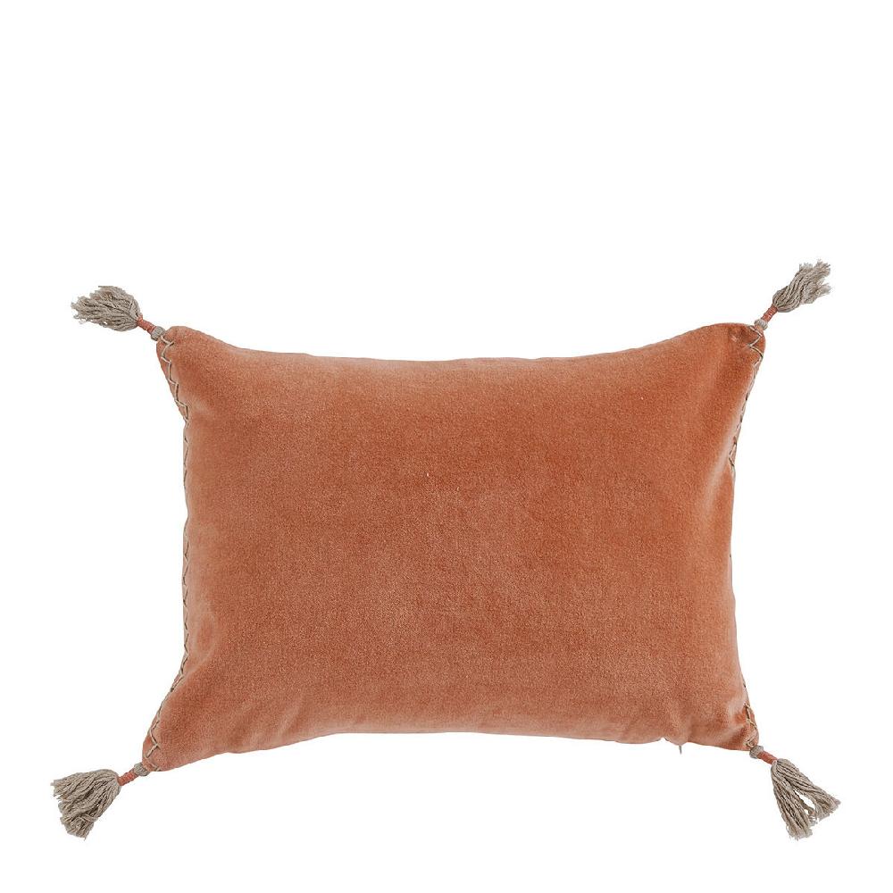 blanc d'ivoire Housse de coussin MATTÉO en velours de coton et lin - Blush - 30 x 40 cm