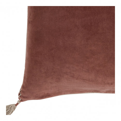 Blanc D'ivoire Housse De Coussin MATTÉO En Velours De Coton Et Lin - Terracotta - 50 X 50 Cm