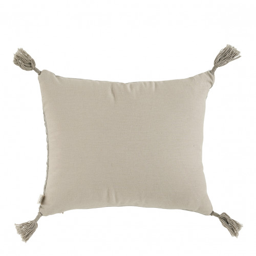 Blanc D'ivoire Housse De Coussin MATTÉO En Velours De Coton Et Lin - Gris - 30 X 40 Cm