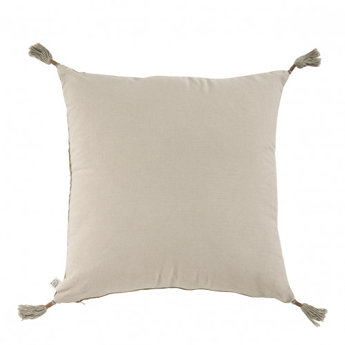 Blanc D'ivoire Housse De Coussin MATTÉO En Velours De Coton Et Lin - Bronze - 50 X 50 Cm