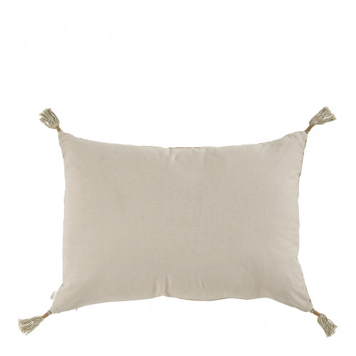Blanc D'ivoire Housse De Coussin MATTÉO En Velours De Coton Et Lin - Bronze - 60 X 40 Cm