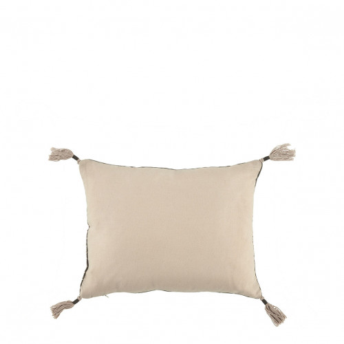 Blanc D'ivoire Housse De Coussin MATTÉO En Velours De Coton Et Lin - Gris Charbon - 30 X 40 Cm
