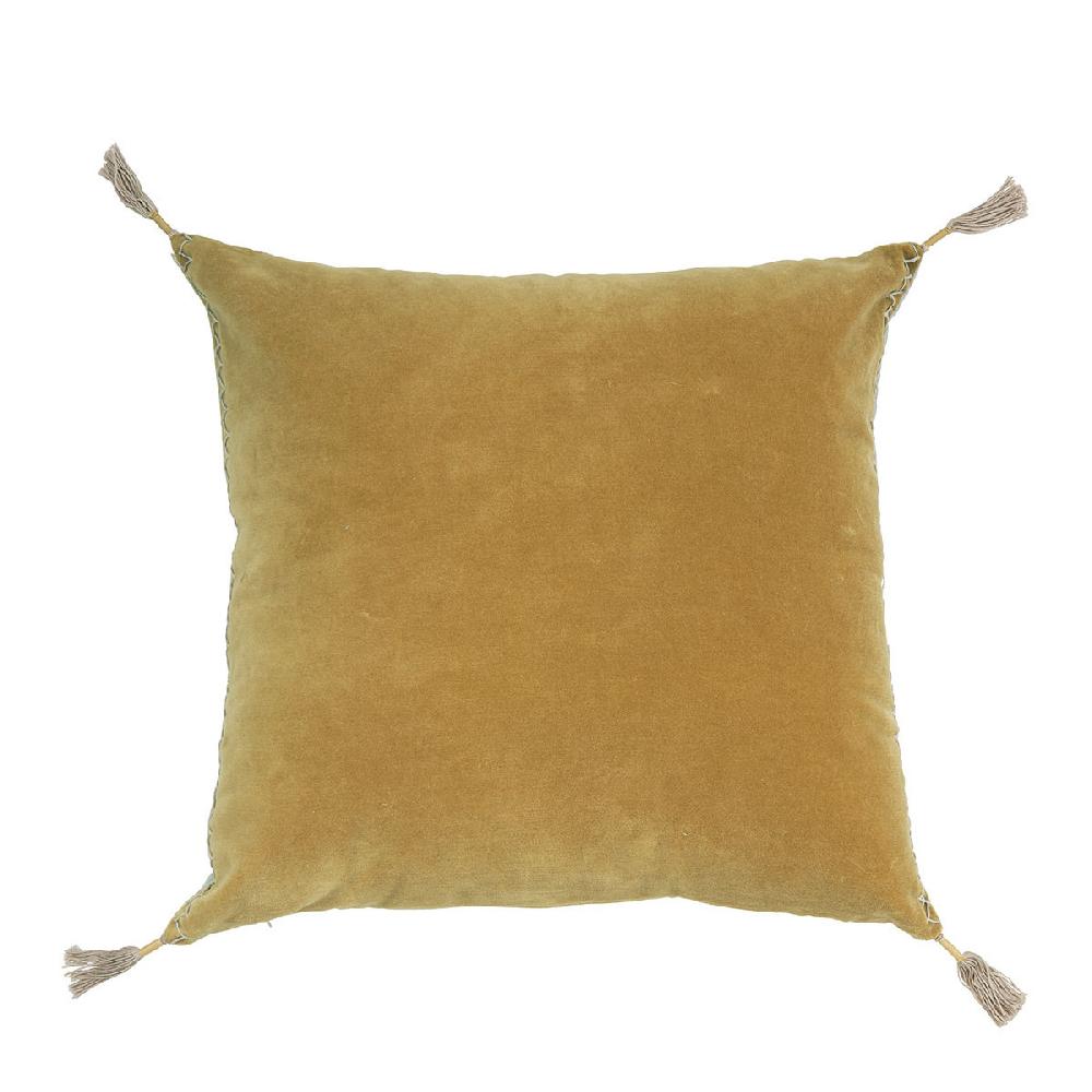 blanc d'ivoire Housse de coussin MATTÉO en velours de coton et lin - Safran - 50 x 50 cm