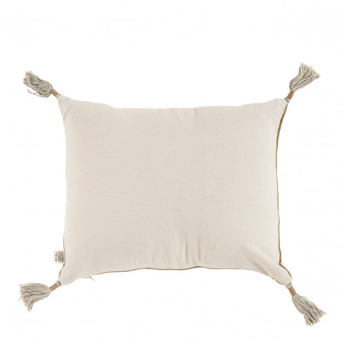 Blanc D'ivoire Housse De Coussin MATTÉO En Velours De Coton Et Lin - Bronze - 30 X 40 Cm
