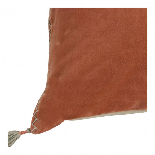 Blanc D'ivoire Housse De Coussin MATTÉO En Velours De Coton Et Lin - Blush - 60 X 40 Cm