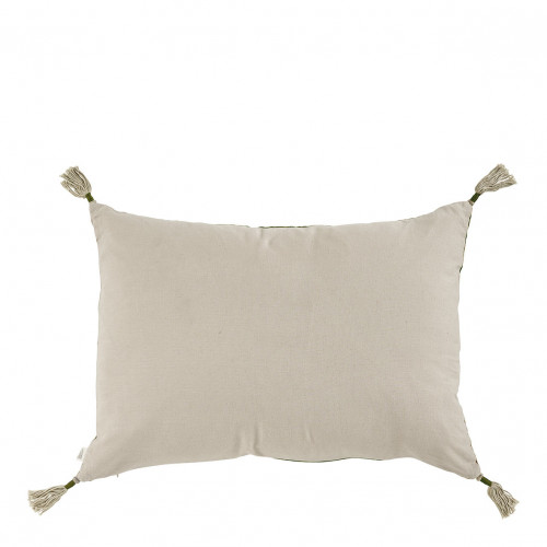 Blanc D'ivoire Housse De Coussin MATTÉO En Velours De Coton Et Lin - Kaki - 60 X 40 Cm