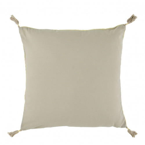 Blanc D'ivoire Housse De Coussin MATTÉO En Velours De Coton - Jaune Pastel - 50 X 50 Cm