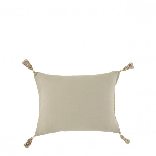 Blanc D'ivoire Housse De Coussin MATTÉO En Velours De Coton - Jaune Pastel - 30 X 40 Cm
