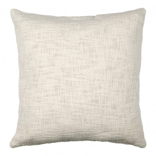 Blanc D'ivoire Housse De Coussin ONDES En Polycoton Brodé - Rose Et Curry - 50 X 50 Cm