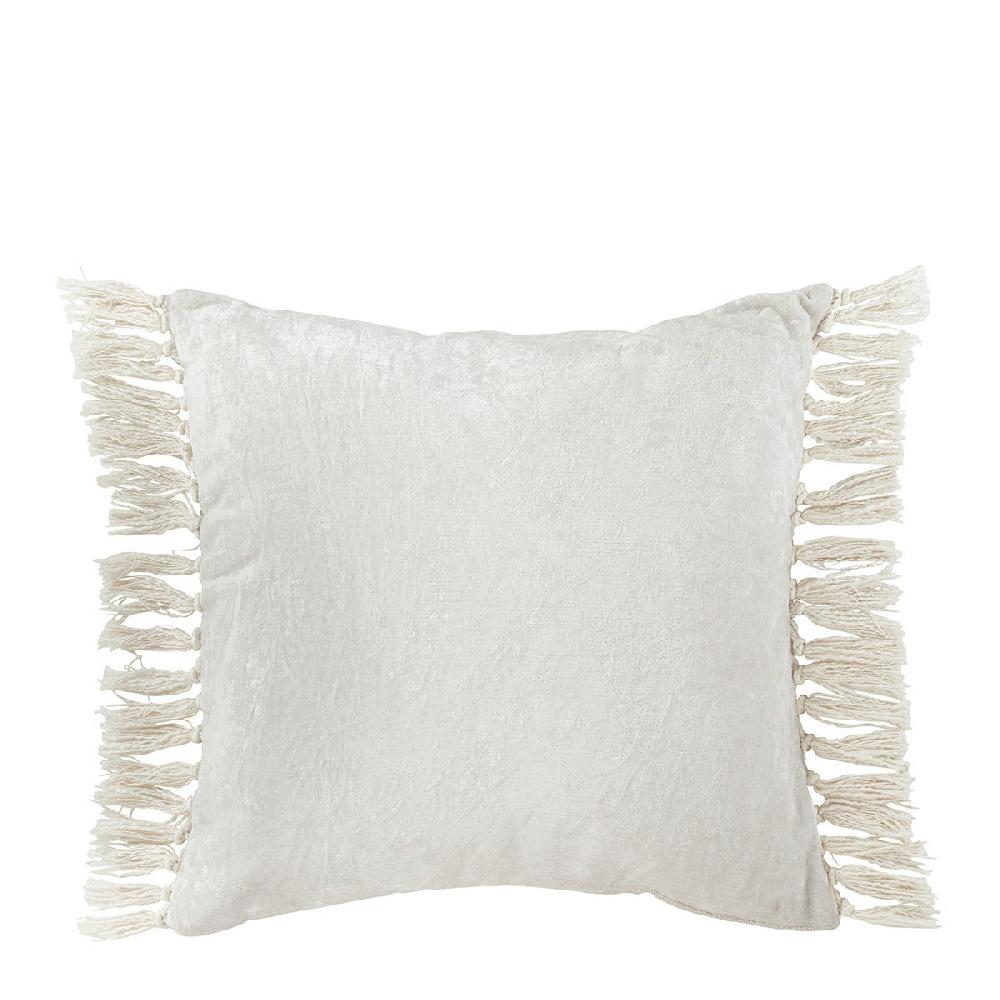 blanc d'ivoire Housse de coussin PAULA en velours irisé - Blanc - 50 x 50 cm