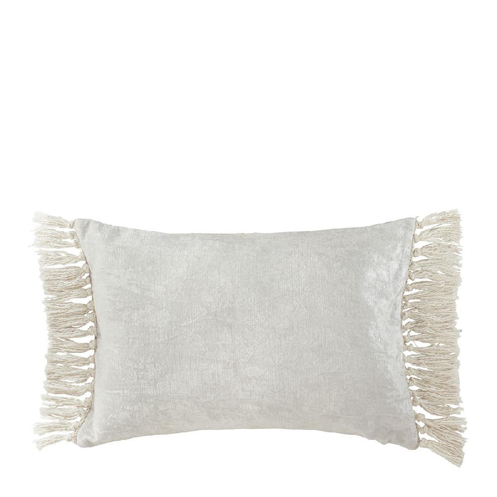 blanc d'ivoire Housse de coussin PAULA en velours irisé - Blanc - 60 x 40 cm