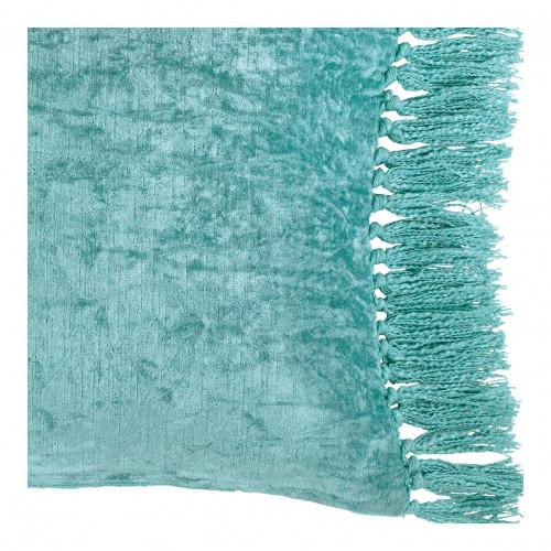 Blanc D'ivoire Housse De Coussin PAULA En Velours Irisé - BLeu Aqua - 50 X 50 Cm