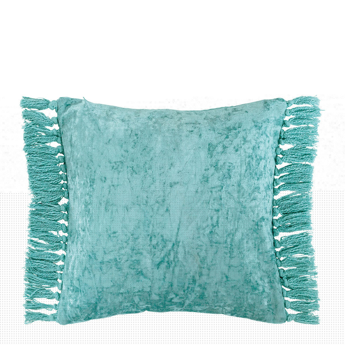 blanc d'ivoire Housse de coussin PAULA en velours irisé - BLeu aqua - 50 x 50 cm
