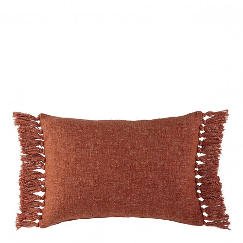 Blanc D'ivoire Housse De Coussin PAULA En Velours Irisé - Orange Brûlé - 60 X 40 Cm