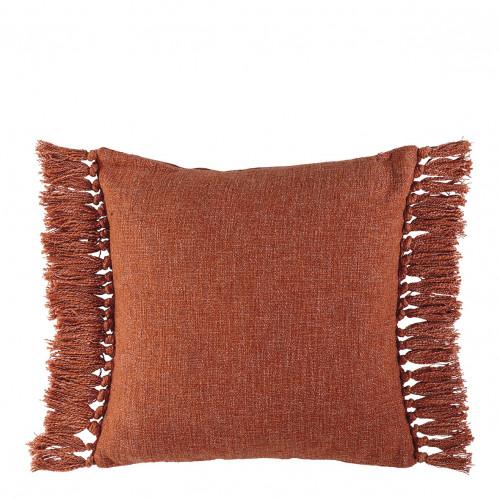 Blanc D'ivoire Housse De Coussin PAULA En Velours Irisé - Orange Brûlé - 50 X 50 Cm
