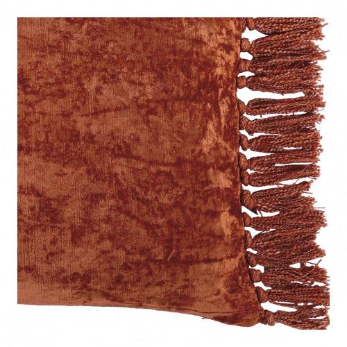 Blanc D'ivoire Housse De Coussin PAULA En Velours Irisé - Orange Brûlé - 50 X 50 Cm