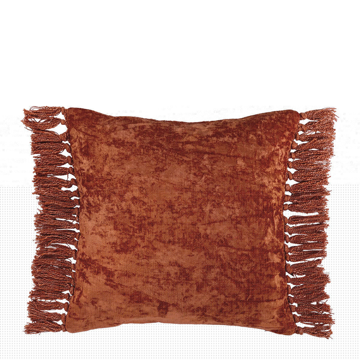 blanc d'ivoire Housse de coussin PAULA en velours irisé - Orange brûlé - 50 x 50 cm