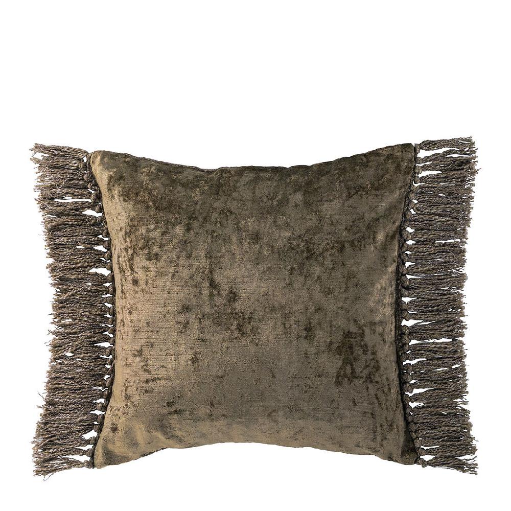 blanc d'ivoire Housse de coussin PAULA en velours irisé - Taupe - 50 x 50 cm