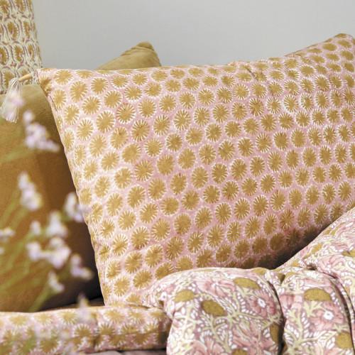 Blanc D'ivoire Housse De Coussin TOKYO En Coton - Rose - 60 X 40 Cm