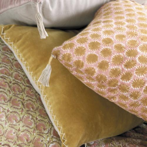 Blanc D'ivoire Housse De Coussin TOKYO En Coton - Rose - 60 X 40 Cm