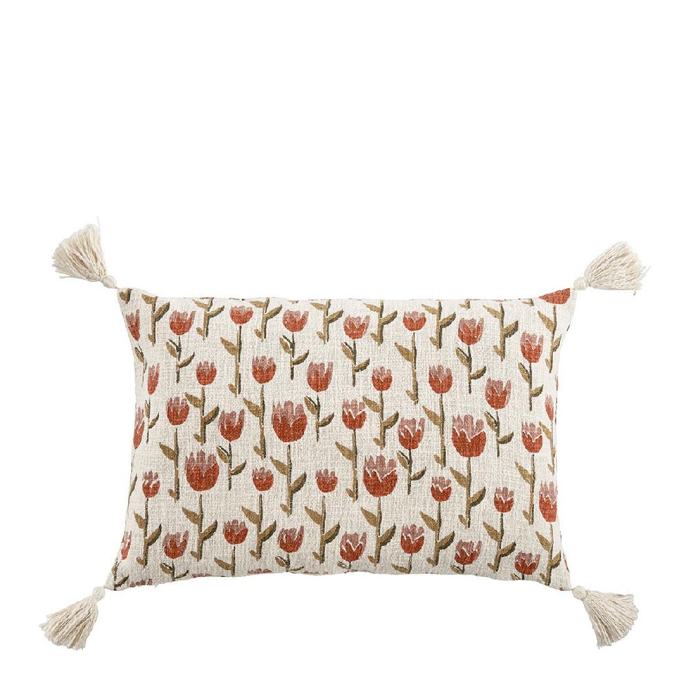 blanc d'ivoire Housse de coussin TULIPE en polycoton - 60 x 40 cm